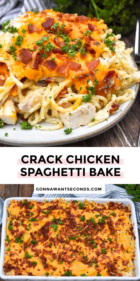 Chicken Spaghetti Bake, Easy Chicken Spaghetti, Baked Chicken Spaghetti, Spaghetti Bake, Cheesy Chicken Pasta, Delicious Spaghetti, Spaghetti Casserole, Chicken Spaghetti, Baked Spaghetti