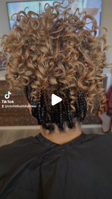 Crochet Braids By Twana on Instagram: "Crochet Updo using Goddess Box Braids and Freetress Beach Curl. A modified braid pattern was used to give the illusion of individual braids. #crochetbraidsbytwana #crochetupdo #crochetbangs #goddessboxbraids #crochetponytail #fredericksburgva #ombrecrochetbraids #freetressbeachcurl #fredericksburgcrochetbraids #vacrochetbraids #dmvcrochetbraids #richmondcrochetbraids www.crochetbraidsbytwana.com" Goddess Braids Twist, Curly Crochet Braids Hairstyles, Illusion Crochet Braid Pattern, Crochet Braid Pattern For Box Braids, Crochet Goddess Box Braids, Freetress Beach Curl Crochet, Wet And Wavy Braids, Box Braids Hairstyles With Curls, Box Boho Braids