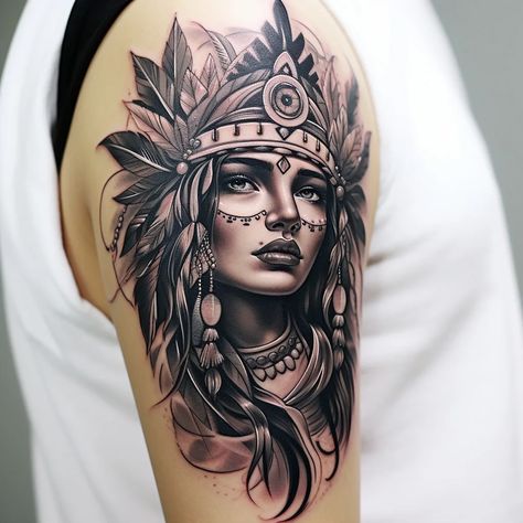 I will create traditional colourful body tattoo Aztec Warrior Tattoo For Women, Indian Woman Tattoo Design, Aztec Girl Tattoo, Aztec Woman Tattoo, Cherokee Indian Tattoos For Women, Indian Woman Tattoo, Warrior Woman Tattoo, Indian Women Tattoo, India Tattoo