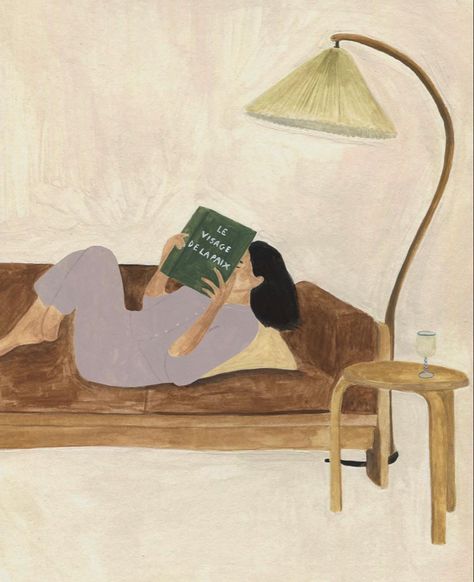 Slow Down Aesthetic, Slow Aesthetic, Slowing Down, Isabelle Vandeplassche, Soothing Artwork, Relax Illustration, Relaxing Artwork, Bed Artwork, Cosy Loungewear