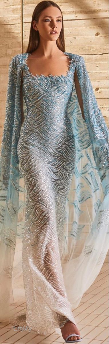 Tony Ward Couture, Runway Gowns, Cape Gown, Tony Ward, فستان سهرة, Chiffon Long Sleeve, Gowns With Sleeves, Glam Dresses, Summer 2022