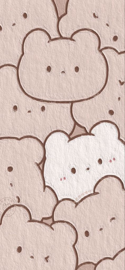 Cute Bear Backgrounds Aesthetic, Cute Wallpapers Aesthetic Bear, Cute Bear Wallpaper Aesthetic, Beige Kawaii Wallpaper, Aestich Wallpaper, Strawfrog Wallpaper, Aesthetic Bear Wallpaper, Walpaper Wathsapp Aesthetic, Wallpaper Iphone Cute Girly