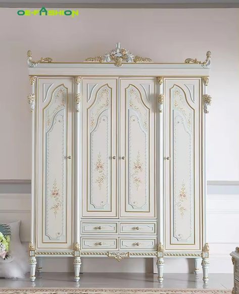 Oe-fashion Palace French Solid Wood Painted 1.6m Wardrobe European Villa Bedroom Carved Cabinet Four-door Furniture - Buy Four-door Furniture villa Bedroom Carved Cabinet Painted 1.6m Wardrobe Product on Alibaba.com Villa Bedroom, Classic Bedroom Decor, Carved Cabinet, Solid Wood Design, Classic Bedroom, Door Furniture, Wardrobe Design, Furniture Pieces, Furniture Styles