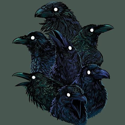 Raven pattern #illustration #raven #drawing #birds Crow Drawing Poses, Giant Raven Fantasy Art, Raven Crow Art, Raven Digital Art, Raven Illustration Vintage, Raven Drawing Reference, Raven Head Drawing, Crow Drawing Reference, How To Draw A Raven