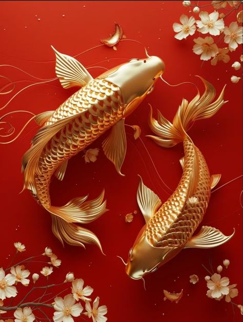 Lucky Aesthetic Wallpaper, Good Luck Wallpaper, Money Consciousness, Luck Wallpaper, Culture Background, Gold Images, Luck Symbols, Lucky Fish, Crafts By Season