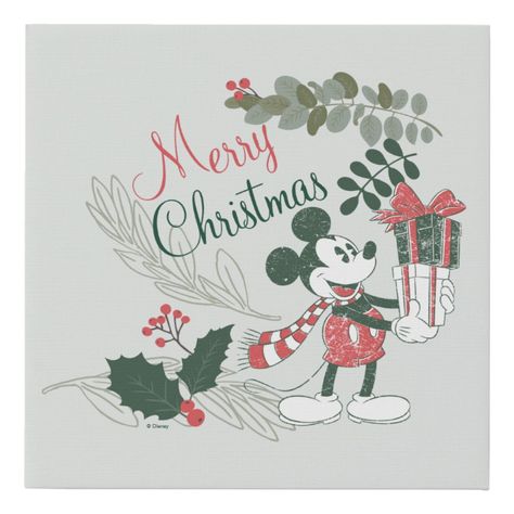 Yuletide Joy Merry Christmas Mickey Faux Canvas Print Size: 10 x 10. Gender: unisex. Age Group: adult. Pattern: graphic. Mickey Mouse Wallpaper Iphone, Christmas Mickey, Mickey Mouse Wallpaper, Tis The Season To Be Jolly, Classic Holiday, Disney Christmas, Acrylic Art Print, Custom Posters, Pattern Graphic