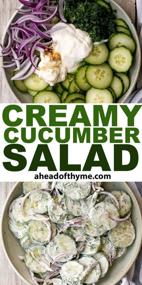 Creamy Dill Cucumber Salad, Cookout Salads, Summer Cookout Food, Cookout Food Ideas, Cucumber Salad Healthy, Summer Cookout Side Dishes, Cookout Dishes, Cucumber Dill Salad, Cookout Sides