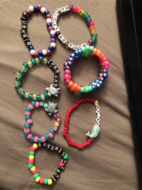 Bead Kandi, Rave Bracelets, Rave Kandi, Letter Bead Bracelets, Diy Kandi Bracelets, Pony Bead Bracelets, Beaded Braclets, Rave Babe, Homemade Bracelets