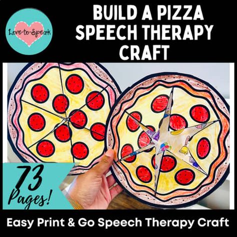 Speech Therapy Build a Pizza Craft Activity (Print and Go Speech Therapy Craft) September Speech Therapy Activities, March Speech Therapy Activities, Speech Therapy Themes, Pizza Craft, Speech Crafts, Speech Therapy Crafts, Therapy Activity, Slp Activities, Speech Room