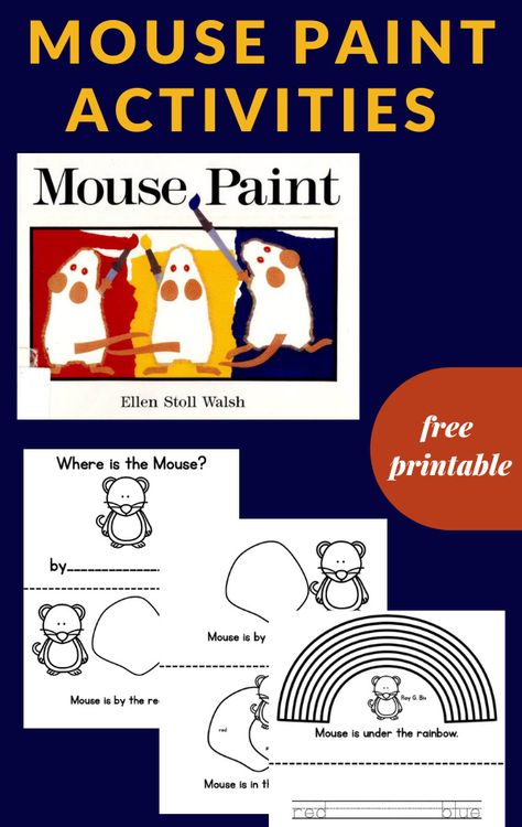 Mouse Paint Craft, Mouse Paint Activities, Paint Activities, Sequencing Activities Kindergarten, Learning Centers Preschool, 123 Homeschool 4 Me, Art Books For Kids, Paint Book, Mouse Paint