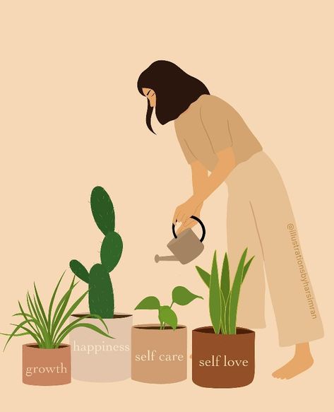 Personal Growth Illustration, Selflove Pictures, Self Growth Art, Wellbeing Art, Spiritual Art Soul, Simplicity Quotes, Plant Store, Hostel Room, Fav Quotes