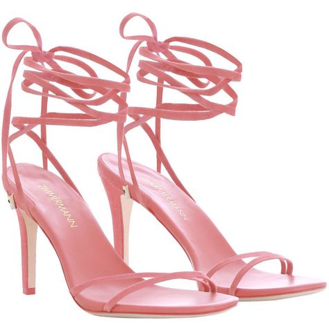 ZIMMERMANN Tie Sandal Heel ($385) ❤ liked on Polyvore featuring shoes, sandals, strappy stilettos, pink high heel sandals, suede sandals, tie sandals and high heel shoes Feminine Outfit Ideas, Shoes Sandals Heels, Suede Sandals, Heeled Sandals, Heel Sandals, Strappy Sandals, High Heel Sandals, High Heel, Sandals Heels