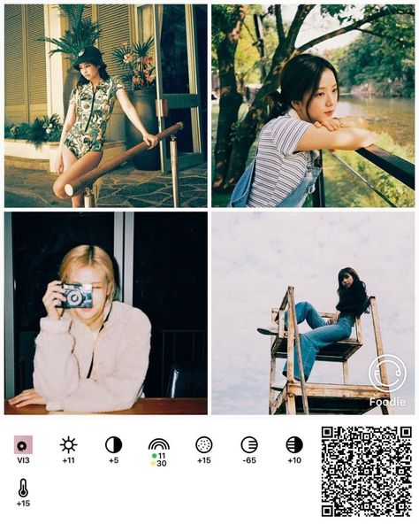 Foodie Preset Qr Code, Film Photography Filter, Aesthetic Poses For Instagram, Pose For Instagram Pictures, Lightroom Film Presets, Pose For Instagram, Film Preset, Foodie Filter, Poses For Instagram