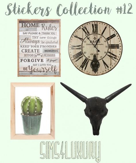 Sims4Luxury: Stickers Collection 12 • Sims 4 Downloads Sims 4 Clock, Sims 4 Stickers, Sims 4 Luxury, Stickers Collection, Sims 4 Clutter, Say Love You, Forgive And Forget, The Sims 4 Download, Wall Stencils