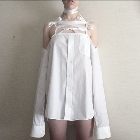 White Dress Shirt, Ribbon Dress, Model Inspo, Character Outfits, Fashion Sewing, Aesthetic Clothes, Dress Shirt, Pretty Outfits, Fashion Inspo Outfits