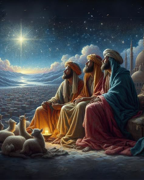 Nativity Scene Pictures, The Three Wise Men, Christmas Card Sayings, Roi Mage, Jesus Christ Artwork, Heaven Art, Bible Illustrations, Catholic Images, Bible Pictures