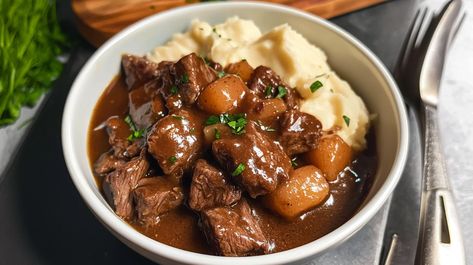 These Crock Pot beef tips and gravy are melt-in-your-mouth tender, smothered in a rich and savory gravy. Perfect for serving over mashed potatoes, rice, or noodles, this hearty dish is the ultimate comfort meal for busy nights. Satisfy your cravings – grab the full recipe #crockpotrecipes #beeftips #comfortfood #slowcookermeals #gravyrecipe #easyrecipes #heartymeals #weeknightdinner Beef Tips And Gravy Recipe, Slow Cooker Beef Tips, Beef Tips And Rice, Beef Tips And Noodles, Crock Pot Beef Tips, Mom Meals, Beef Tip Recipes, Round Steak Recipes, Crock Pot Beef