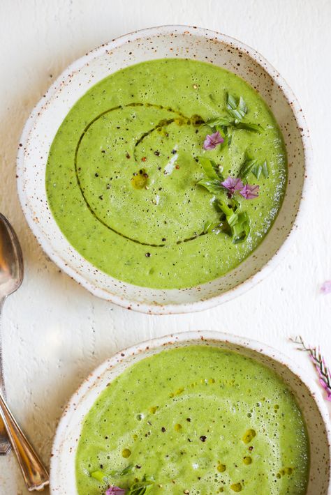 Cucumber-Basil Gazpacho - The Defined Dish Recipes Cucumber Basil, Cold Soup Recipes, Cold Soups, The Defined Dish, Defined Dish, Focus Foods, Gazpacho Recipe, Main Food, Chilled Soup