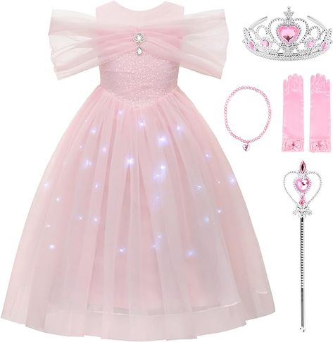 Amazon.com: Vgolar Princess Costume Light-up Costume Halloween Princess Dress with Accessories (Pink, 100) : Clothing, Shoes & Jewelry Light Up Costumes, Light Up Dresses, Halloween Princess, Accessories Pink, Princess Costume, Beautiful Costumes, Up Halloween, Halloween Accessories, Star Dress