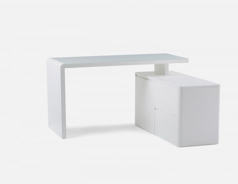 CLAYTON - Corner desk - White Acacia Wood Desk, White Corner Desk, Office Redo, Iron Desk, Office Candy, Sleek Desk, Modern Office Desk, White Bookcase, Black Office Chair