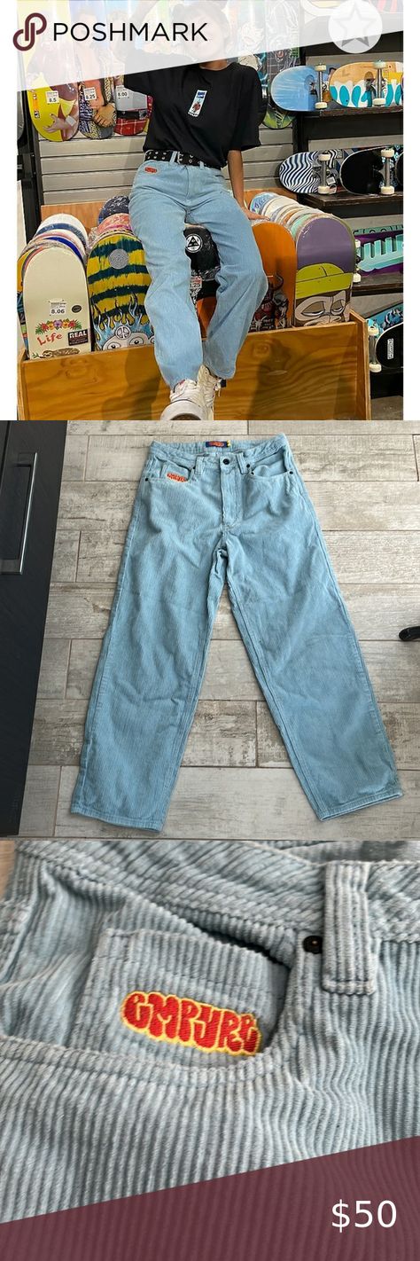 Empyre Light blue corduroy pants (men and women) Waist size 28 unisex zumies Empyre Pants Outfits, Zumiez Outfits, Empyre Pants, Blue Corduroy Pants, Unisex Looks, Corduroy Pants Men, Pants Outfit Men, Women Waist, Blue Corduroy