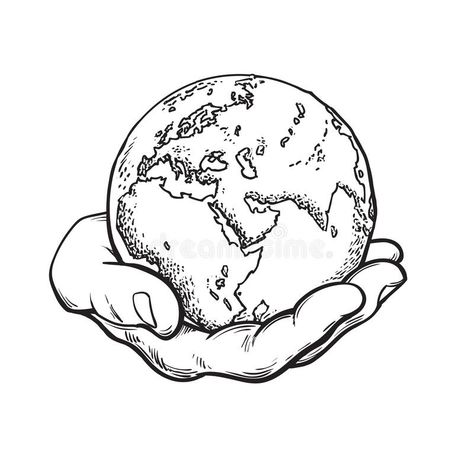 Human Hand Holding Globe. Earth In Mans Palm. Save Planet Idea. Travel Icon. Power Over The World Concept Stock Vector - Illustration of hand, globe: 189845947 Hands Holding World Tattoo, World In The Palm Of Your Hand Tattoo, Vintage Earth Illustration, Land Logo Design Ideas, World In Hands Drawing, Hands Holding The World, Earth Sketch, Globe Drawing, Rare Tattoos