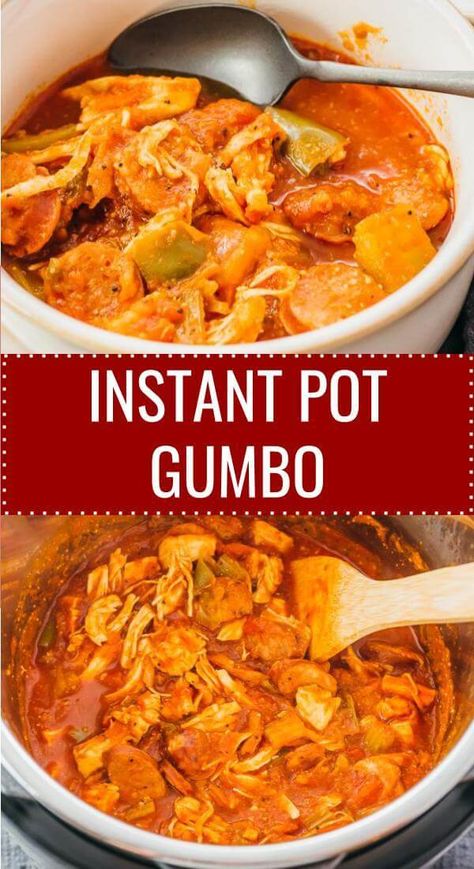 This healthy Instant Pot Gumbo is one of the easiest pressure cooker recipes: a dump-and-go recipe. Chicken and sausage along with vegetables and spices are added to the pot, and you can substitute with seafood like shrimp if you prefer. This easy dinner should work with a variety of diets, including low carb, whole 30, keto, gluten free, and paleo. Click the pin to find the recipe, nutrition facts, cooking tips, & more photos. #healthy #lowcarb #keto #paleo #instantpot Low Carb Whole 30, Instant Pot Gumbo Recipe, Instant Pot Gumbo, Whole 30 Keto, Easy Gumbo, Easy Pressure Cooker Recipes, Healthy Instant Pot, Chicken And Sausage, Keto Gluten Free