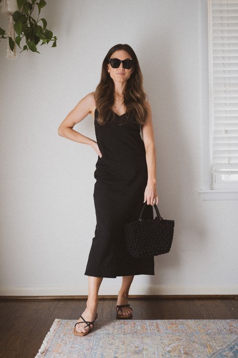 Eight Ways To Style A Slip Dress For Spring and Summer - Stitch & Salt Slip Dress And Sneakers Outfit, Style A Slip Dress, Dress And Sneakers, Dress With Converse, Dress And Sneakers Outfit, Slip Dress Outfit, Outfits For Spring, Plain White Tee, Target Dresses