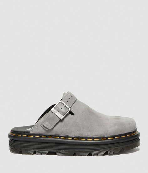 Dr. Martens ZebZag Suede Mule - Women's Shoes in Ultimate Grey | Buckle Doc Martens Clogs, Dr Martens Style, Martens Style, Platform Mules, Mens Boots Casual, Breaking Free, Suede Mules, Mule Sandals, Comfy Shoes