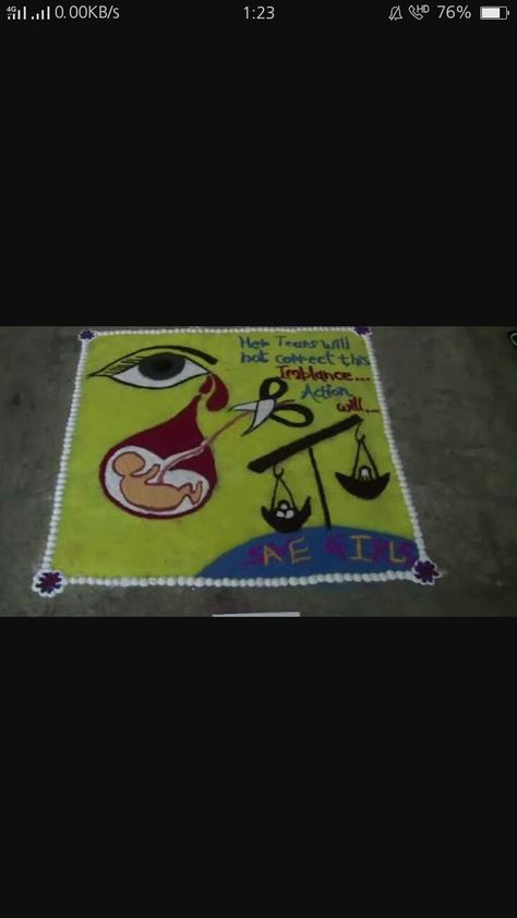 RANGOLI ON SAVE A GIRL CHILD... REALLY ENJOYED MAKING IT Save Girls Rangoli, Rangoli On Social Issues, Girl Rangoli, A Line Kurti, Big Rangoli, Rangoli Ideas, Big Rangoli Designs, Cute Disney Drawings, Cartoon Boy