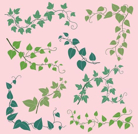 Ivy Draw, Vine Drawing, Friendship Flowers, Freehand Drawing, Border Vector, Climbing Flowers, Ivy Vine, Plant Art Print, Vector Art Design