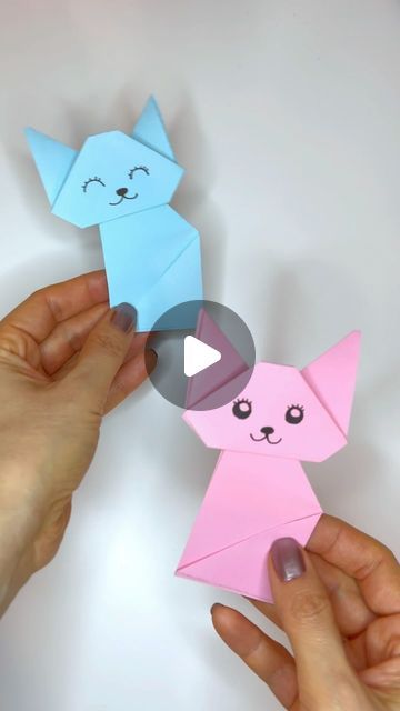 Origami Cat Easy, Origami Cat Tutorial, Cat Tutorial, Easy Origami, Diy Origami, Instagram Diy, Origami Easy, Diy Easy, Colored Paper