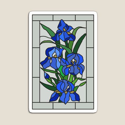 Get my art printed on awesome products. Support me at Redbubble #RBandME: https://www.redbubble.com/i/magnet/Iris-stained-glass-window-by-AbigailHerman/156958631.TBCTK?asc=u Window Magnets, Floral Magnets, Glass Magnets, Iris Flowers, Stained Glass Window, Stained Glass Windows, Glass Window, Colorful Prints, Stranger Things Fanart