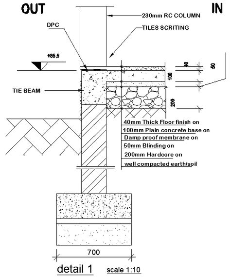 Architecture Section Drawing Details, Structural Details Architecture, Detail Section Drawing Architecture, Strip Foundation Detail Drawing, Foundation Details Architecture, Pad Foundation Detail Drawing, Structure Architecture Drawing, Raft Foundation Detail Drawing, Flooring Detail Drawing