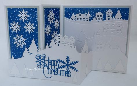 Tinyrose's Craft Room: Z fold Snow Scene  Christmas Card Crafters Companion Christmas Cards, Die Cut Christmas Cards, Winter Karten, Christmas Cards 2017, Crafters Companion Cards, Christmas Card Inspiration, Christmas Card Crafts, Up Book, Crafters Companion