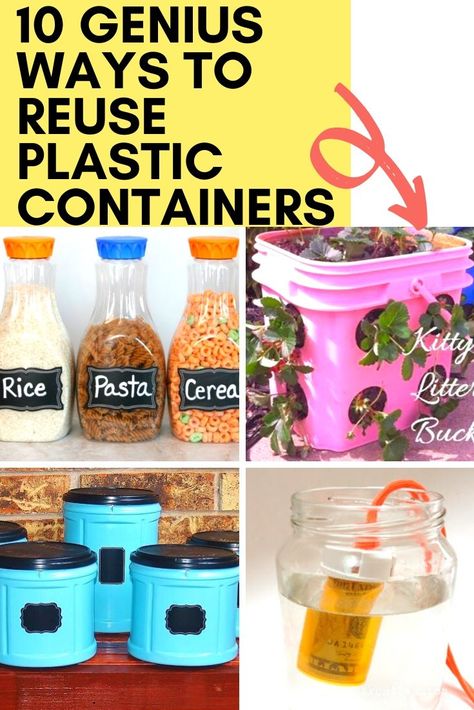 Plastic Pretzel Container Ideas, Reuse Laundry Pod Container, Upcycle Plastic Containers Craft Ideas, Reuse Downy Unstoppables Container, Crafts With Plastic Containers, Upcycling Plastic Containers, Recycled Storage Ideas, Crafts Using Plastic Coffee Containers, Ice Cream Bucket Crafts