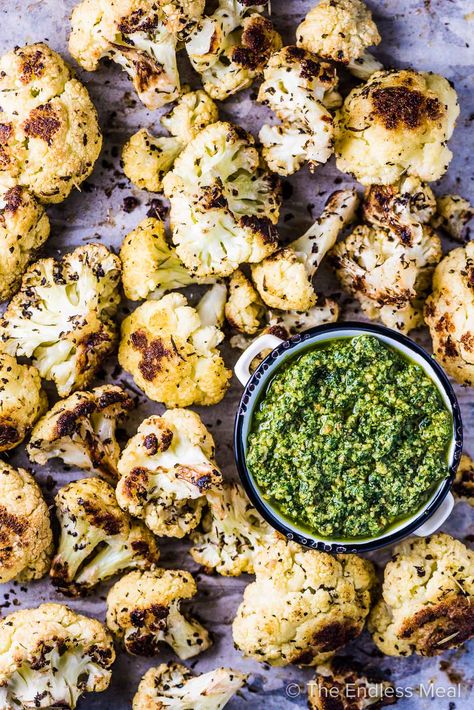 Italian Cauliflower, Perfect Baked Chicken Breast, Perfect Baked Chicken, Roasted Cauliflower Recipe, Paleo Menu, Dairy Free Pesto, Roasted Cauliflower Recipes, Cauliflower Recipe, Side Dish Recipes Easy