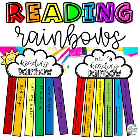 Reading Rainbow Craft Home Art Projects, Insect Craft, Rainbow Craft, Handwriting Lines, Homework Incentives, Spring Bulletin, Circle Math, Spring Bulletin Boards, Love Of Reading