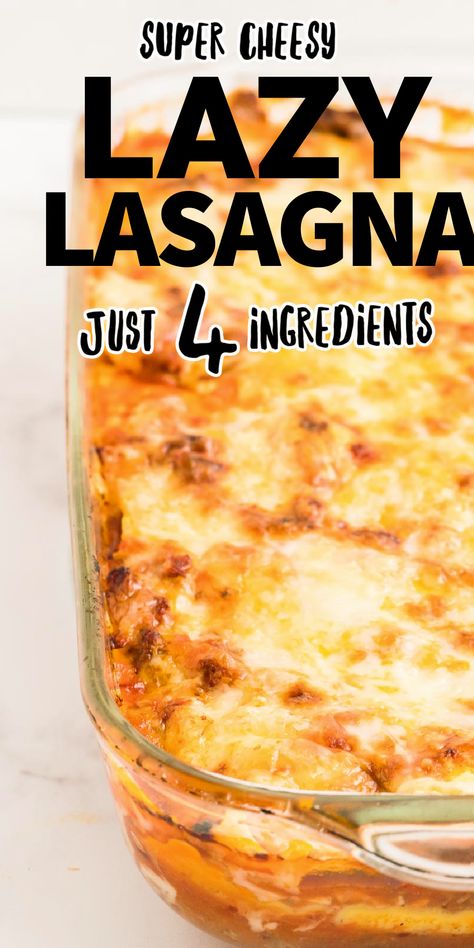 freshly baked lasagna in a glass casserole dish Quick Easy Lasagna Recipes, Lasagna For 2 Easy, Things To Make With Ravioli, Easy Quick Lasagna Recipe, Fast Lasagna Recipe, Recipes For Lasagna, Leftover Lasagna Recipes, Lazy Lasagna With Ricotta, Lazy Casserole Recipes