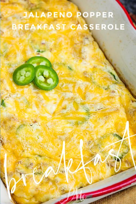 Jalapeno Popper Breakfast Casserole is a super easy casserole that you'll love. #breakfast #eggs #casserole #jalapeno #jalapenopopper #keto #recipes #bacon #Christmasmorning #brunch #easy Jalapeno Breakfast Casserole, Jalapeno Egg Casserole, Jalapeno Popper Omelet, Jalapeño Popper Breakfast Casserole, Jalepeno Popper Casserole Recipes, Jalapeno Popper Frittata, Eggs And Jalapenos, Breakfast Casserole Keto, Breakfast Casserole Chili Rellano