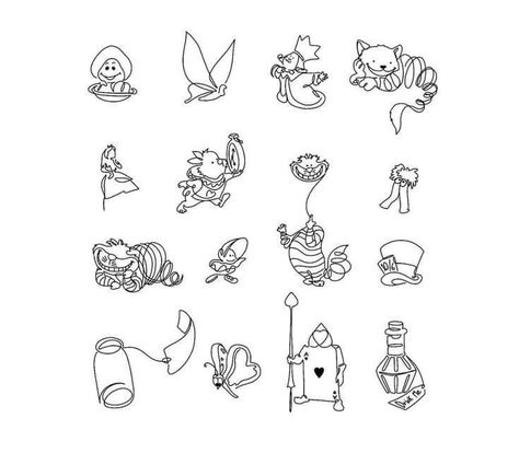 Disney Flash Sheet Tattoo, Disney Filler Tattoo Ideas Gap, Mini Alice In Wonderland Tattoo, Mad Hatter Tattoo Ideas Sketches, Matching Alice In Wonderland Tattoos, Disney Tattoos Alice In Wonderland, Tiny Disney Tattoos Simple, Alice In Wonderland Tattoo Simple, Tiny Alice In Wonderland Tattoo