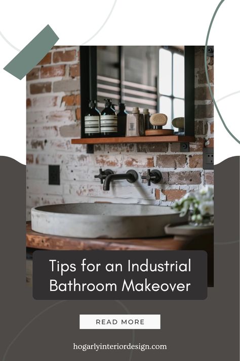 Discover tips for transforming your bathroom into an industrial beauty using chic designs and smart decor choices. This pin highlights easy ideas for a stylish bathroom overhaul. Industrial Apartment Bathroom, Industrial Bathroom Decor Ideas, Industrial Farmhouse Bathroom Ideas, Industrial Interior Design Bathroom, Industrial Chic Bathroom, Industrial Design Bathroom, Industrial Sink Bathroom, Industrial Sink, Industrial Bathroom Decor