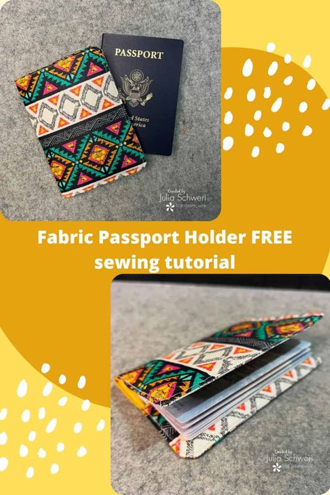 Passport Holder Diy Sewing, Passport Cover Diy, Diy Passport Holder, Passport Cover Pattern, Passport Holder Pattern, Diy Womens Clothes, Placemat Patterns, Clutch Sewing, Wallet Tutorial