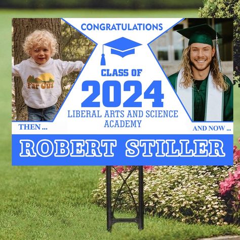 PRICES MAY VARY. ✨SPECIAL DAY ANNOUNCEMENT : Start celebrating your 2024 graduation day with our beautiful graduation yard signs! ✨CUSTOMIZABLE SIGNS: Outstanding and unique designs are available for you to choose from, customize graduation and school names. ✨SIZE: Each indoor/outdoor yard sign comes in 3 sizes for you to choose from 12"(W) x 18"(L), 18"(W) x 27" (L) and 24"(W) x 36" (L). ✨MATERIAL: This personal yard sign is made of premium corrugated plastic sign material that can durably endu College Graduation Signs, Graduation Poster Ideas Signs Handmade, Graduation Poster Ideas Signs, Senior Yard Sign Ideas, Grad Announcements High School, Graduation Signs Yard, Grad Yard Signs, School Names, Corrugated Plastic Signs