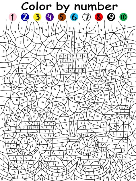 Christmas Classroom Crafts, Teaching Aids For Maths, Mystery Coloring Pages, Activity Pages For Kids Free Printables, Free Color By Number, Color By Number For Adults, Amazing Hair Color, Adult Color By Number, Coloring Template