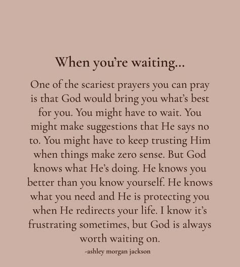 Our human nature craves clarity & controlling outcomes according to our own schedules. But God’s perspective is higher than ours, & 𝗛𝗜𝗦 timing is perfect, even when it doesn’t make sense initially. There are seasons when we find ourselves waiting - for a child, a spouse, a job, healing, or any number of situations beyond our control. The delays can feel unbearable as we wonder “Why, Lord? What are you waiting for?” Yet time & again, God’s timing proves wiser than our own limited understand... Waiting For The One God Has For You, Giving Control To God, Two Week Wait Quotes, The Waiting Season, In Our Waiting God Is Working, God Time Is Perfect Quotes, God's Time Is Perfect Quotes, Gods Perfect Timing Quotes, Waiting On Gods Timing Quotes