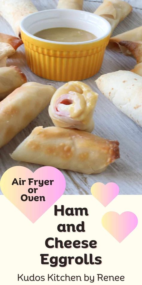 Ham And Cheese Egg Rolls, Recipe For Ham, Hot Ham And Cheese, Natural Cooking, Make Ahead Appetizers, Hot Appetizers, Quick Appetizers, Easy Seafood Recipes, Quick Snack