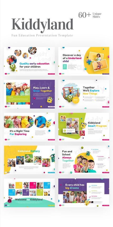 Colorful Ppt Template, Playful Presentation Design, Fun Powerpoint Design, Education Presentation Design, Fun Presentation Design, Fun Presentation Ideas, Education Graphic Design, Cute Presentation, Fun Templates