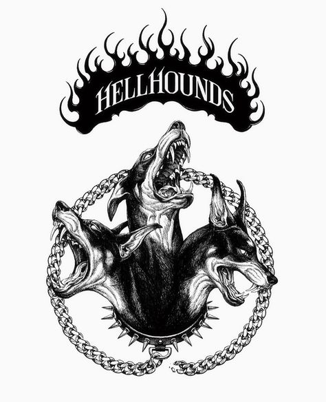 Three Headed Dog Tattoo Greek Mythology, 3 Headed Dog Tattoo, Doberman Tattoo Design, Cerebus Dog Tattoo, Hellhound Tattoo, 3 Headed Dog, Cerberus Tattoo, Traditional Tattoo Drawings, Doberman Tattoo