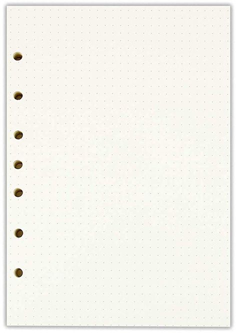 A5 Dotted Filler Paper, 7 Hole Punch 5.5" x 8.5", Fits 3 or 7 Ring Binders, 100 Sheets Binder Paper, Dotted Paper, A5 Binder, Lined Writing Paper, Online Scrapbook, Paper Binder, Ring Binders, Mini Binder, Refillable Planner